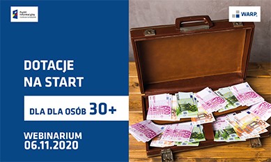 Zdjęcie artykułu Webinarium pt. "Dotacje dla osób 30+",